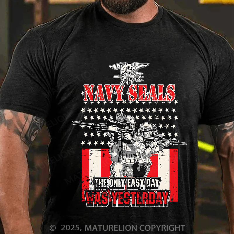 Maturelion Men's T-shirt Navy Seals Póster Navy Seals T-shirt Cotton T-shirt