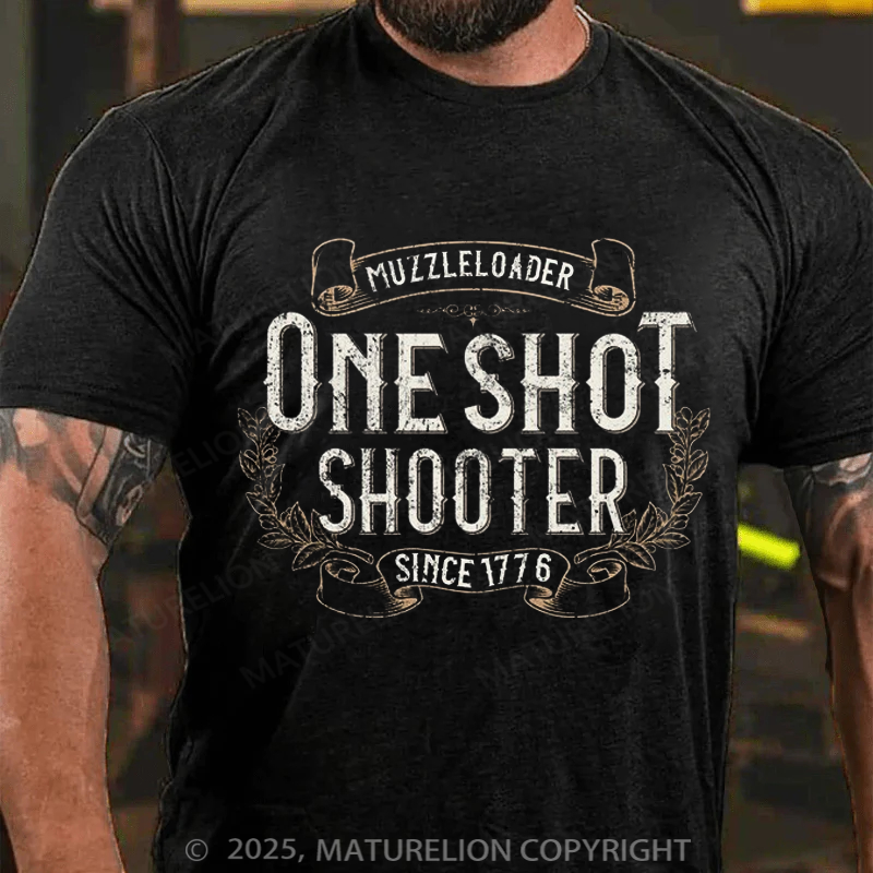 Maturelion Men's T-shirt Vintage Muzzleloader Accessories Long range Rifle Shooting Cotton T-shirt