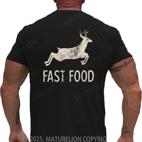 Maturelion Men's T-shirt Fast Food Cotton T-shirt