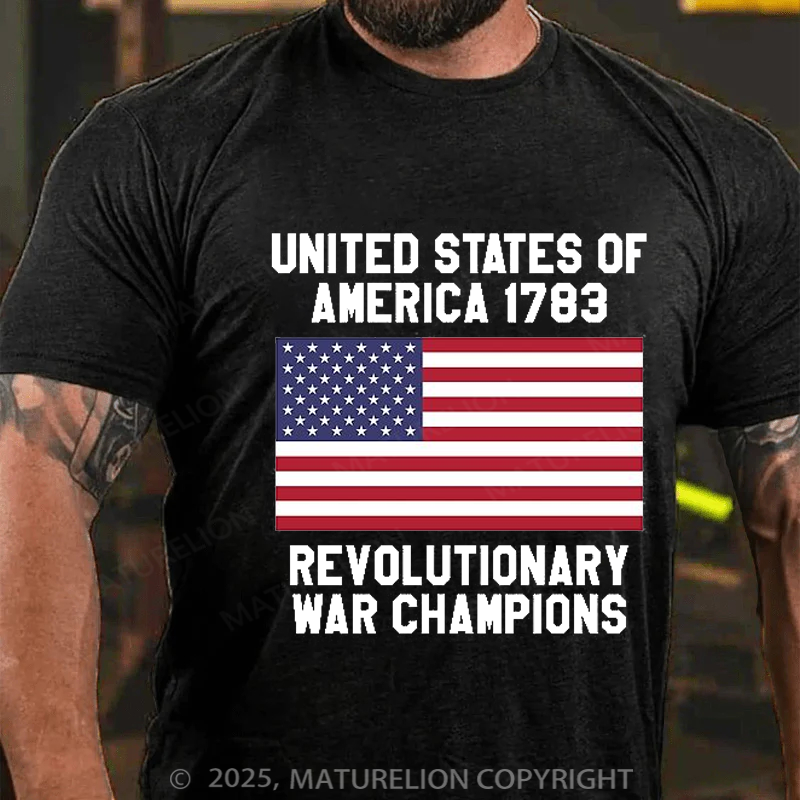 Maturelion Men's T-shirt Unites States of America 1783 4th Of July T-shirt
