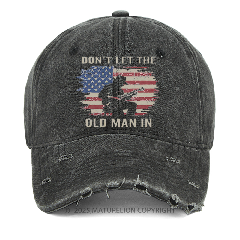 Maturelion Men's Cap Don't Let The Old Man In Cowboy US Flag Washed Vintage Cap