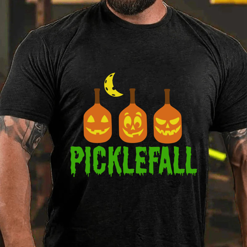 Maturelion Men's T-Shirt Happy Picklefall Halloween Cotton T-Shirt