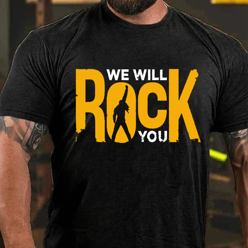 Maturelion Men's T-Shirt Queen We Will Rock You Cotton T-Shirt
