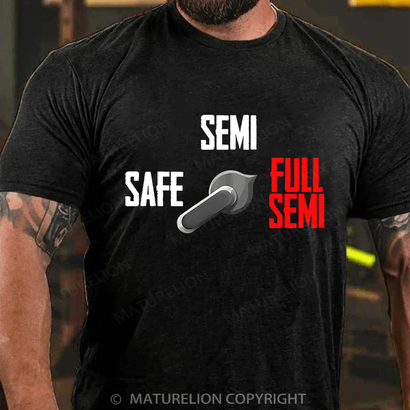 Maturelion Men's T-shirt Full Semi Auto Cotton T-shirt