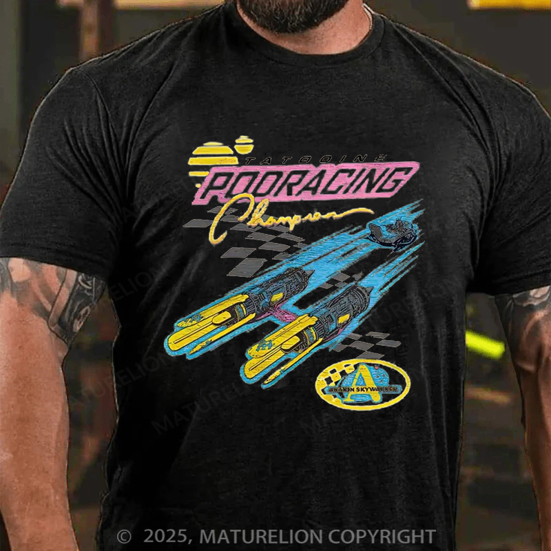 Maturelion Men's T-Shirt Retro Tatooine Podracing Champion Cotton T-Shirt