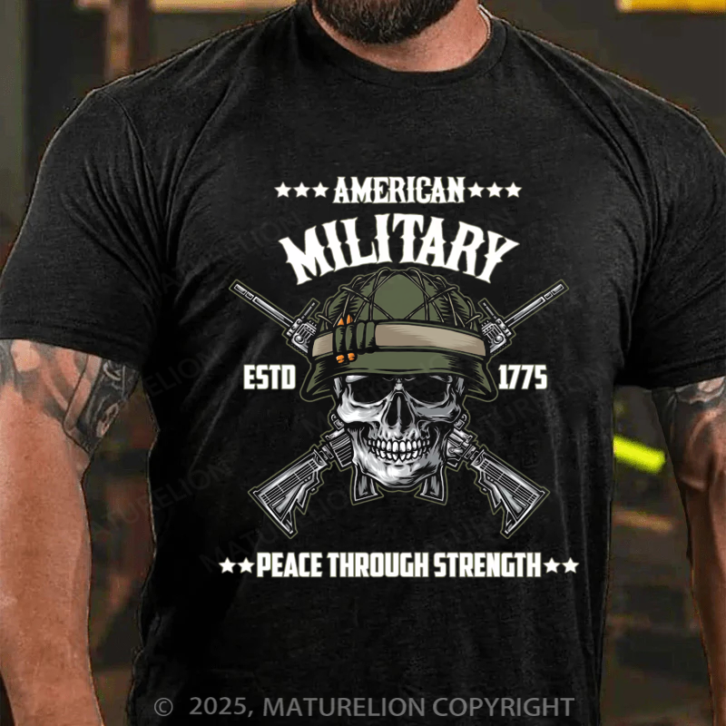 Maturelion Men's T-shirt Us Military Cotton T-shirt