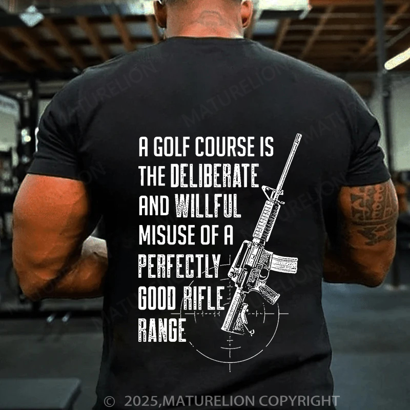 Maturelion Men's T-Shirt Patriotic Rifle Range M 0012 Cotton T-Shirt
