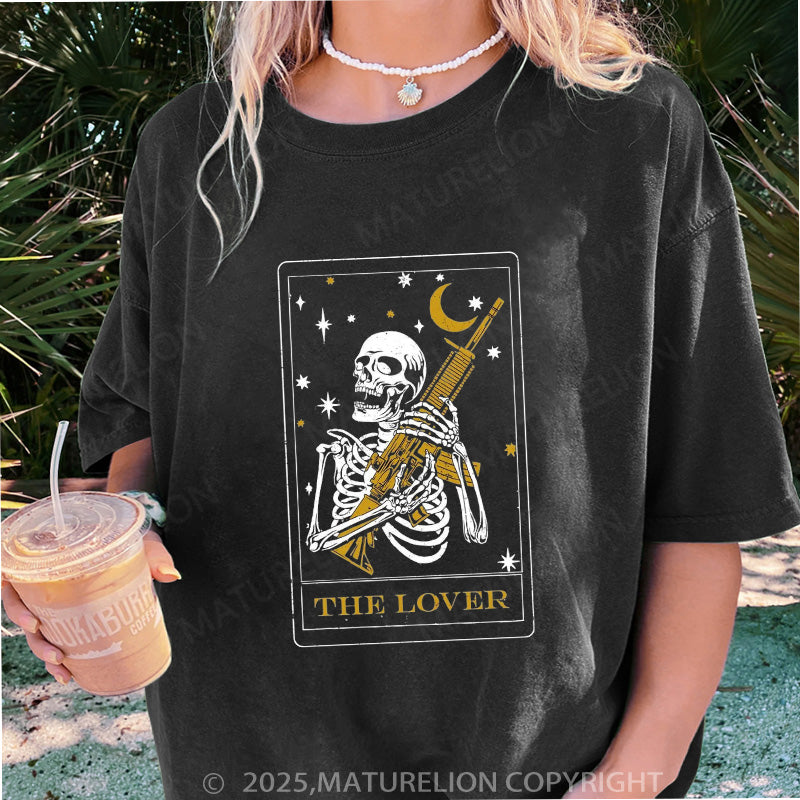 Maturelion Women's T-shirt Lover Tarot DTG Washed T-shirt