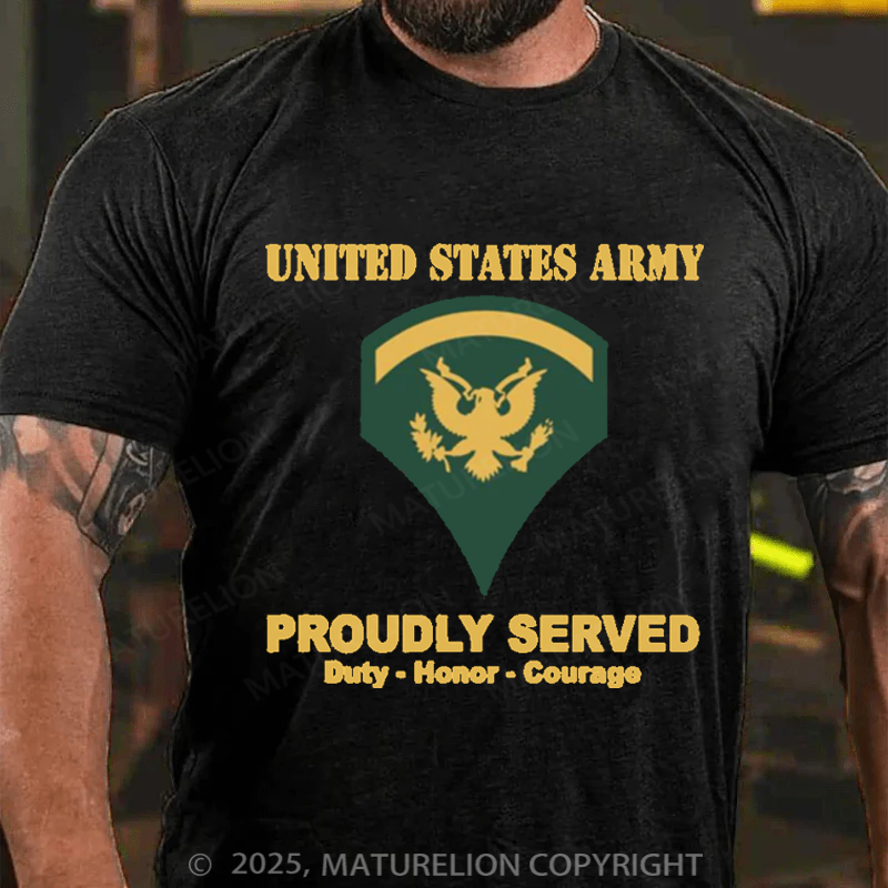 Maturelion Men's T-shirt US Army E-5 SPC Cotton T-shirt
