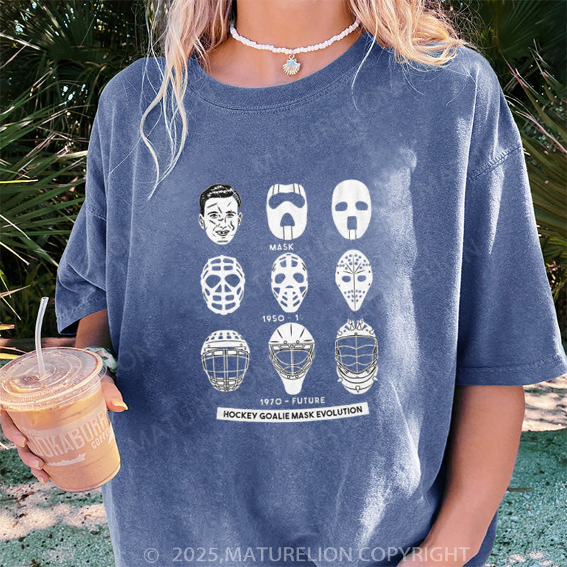 Maturelion Women's T-shirt Goalie Mask Evolution DTG Washed T-shirt