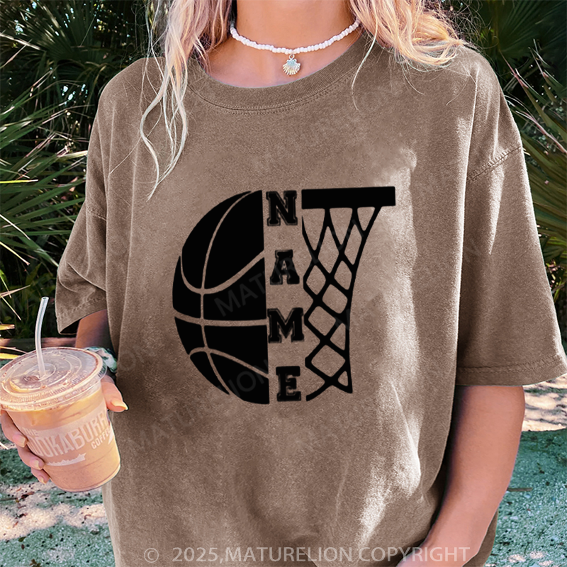 Maturelion Women's T-shirt Customized Basketball DTG Washed T-shirt