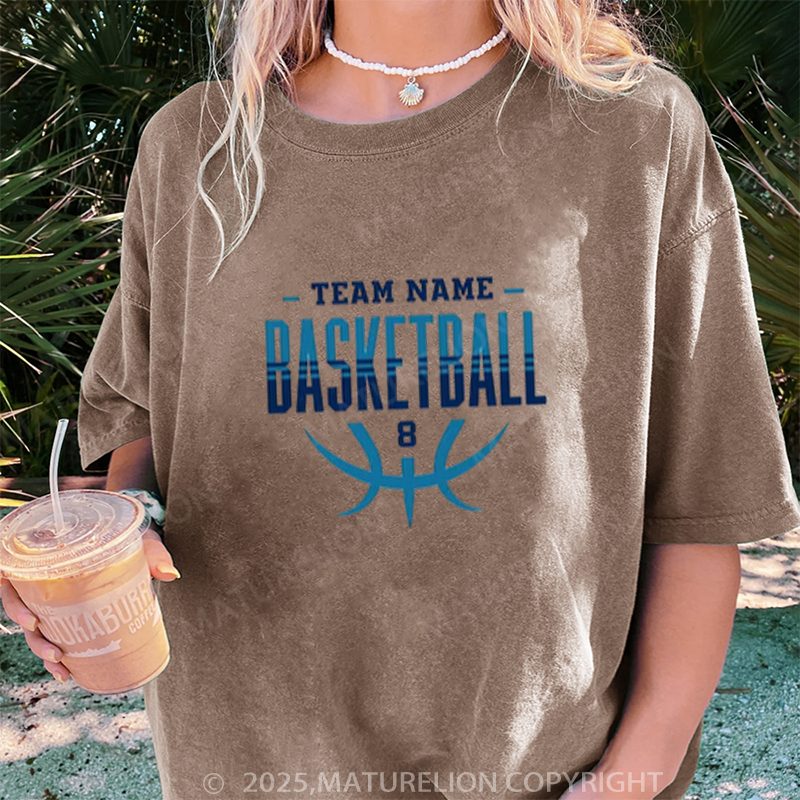 Maturelion Women's T-shirt Custom Basketball DTG Washed T-shirt