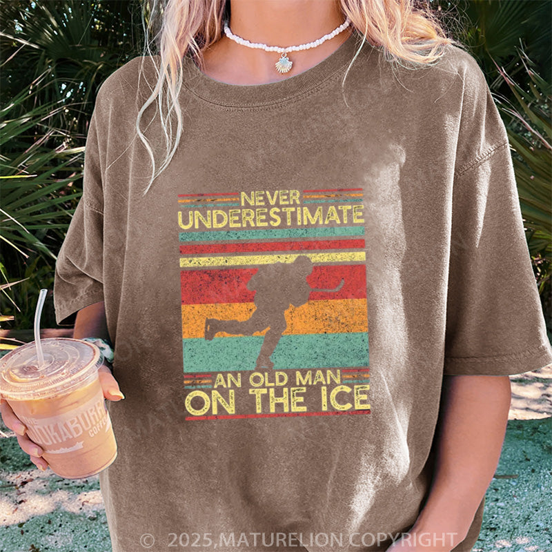 Maturelion Women's T-shirt Ice Hockey Player DTG Washed T-shirt