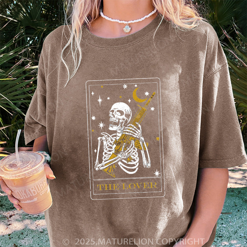 Maturelion Women's T-shirt Lover Tarot DTG Washed T-shirt