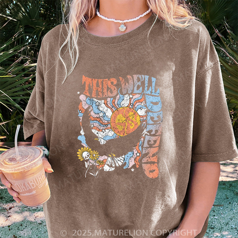 Maturelion Women's T-shirt Trippy Eagle Everyday DTG Washed T-shirt