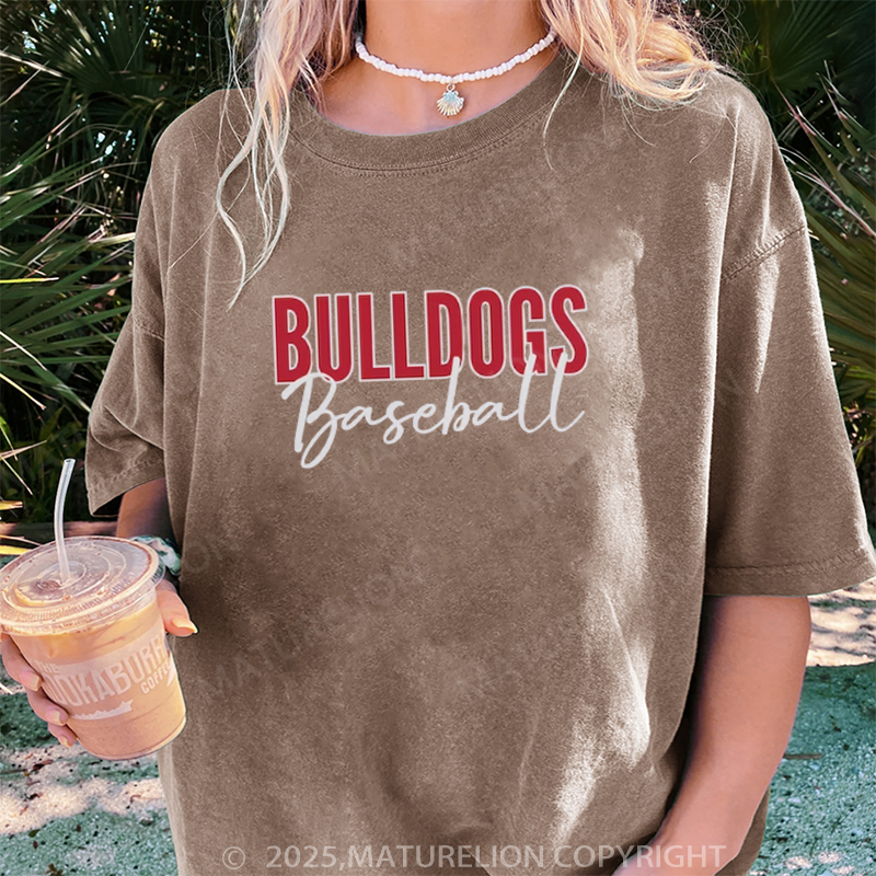 Maturelion Women's T-shirt Custom Baseball DTG Washed T-shirt
