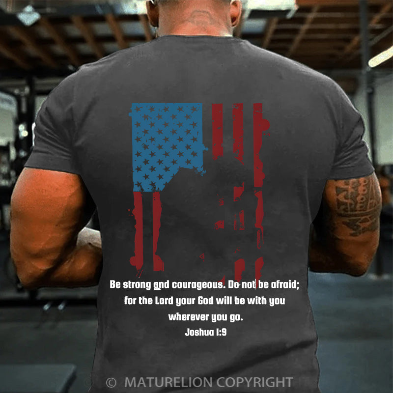 Maturelion Men's T-shirt Military Bible Verse Cotton T-shirt