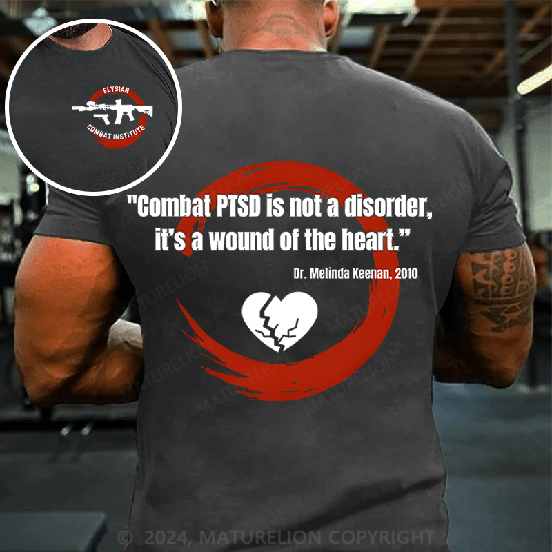 Maturelion Men's T-shirt Combat PTSD quote Cotton T-shirt