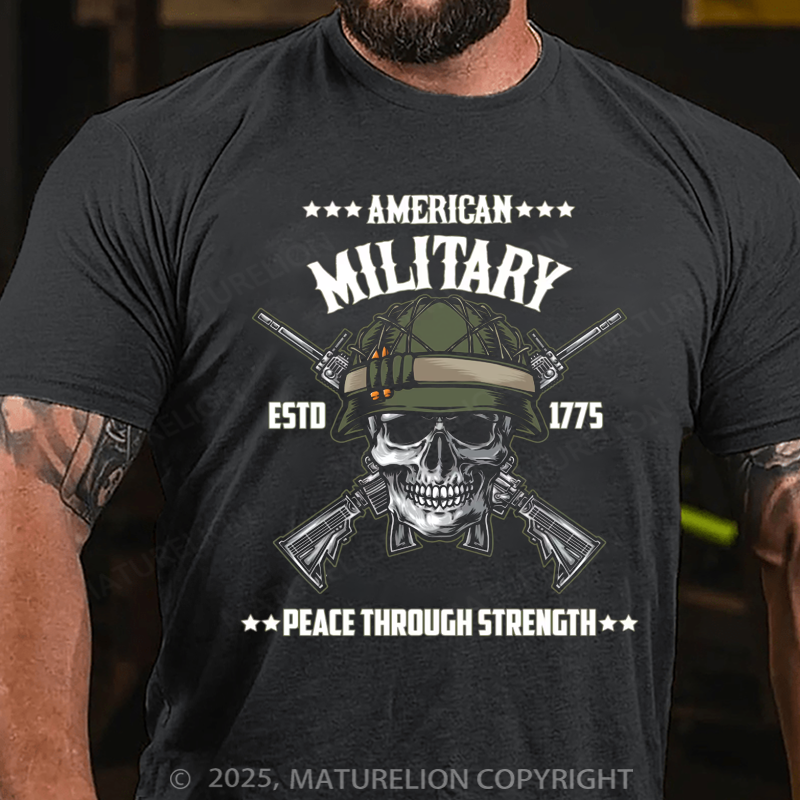 Maturelion Men's T-shirt Us Military Cotton T-shirt
