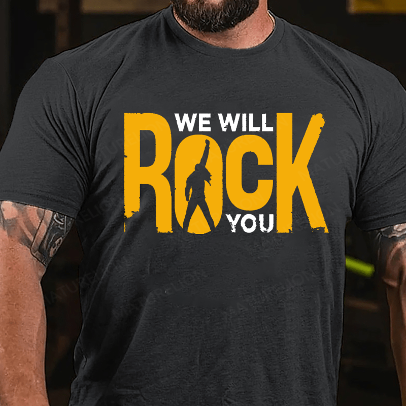 Maturelion Men's T-Shirt Queen We Will Rock You Cotton T-Shirt