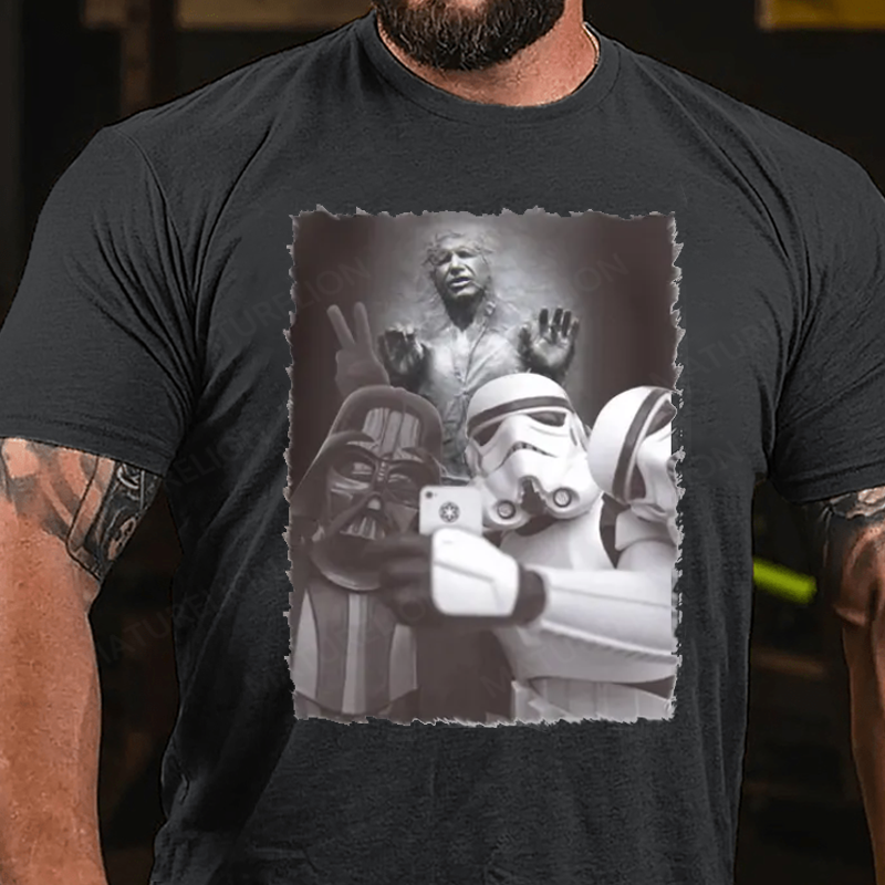 Maturelion Men's T-Shirt Darth Vader Stormtrooper Selfie Cotton T-Shirt