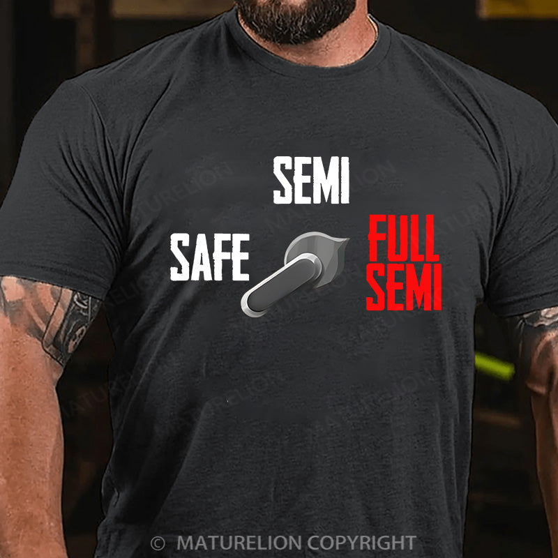 Maturelion Men's T-shirt Full Semi Auto Cotton T-shirt