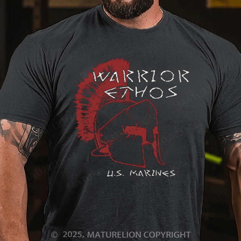 Maturelion Men's T-shirt Warrior Ethos Cotton T-shirt