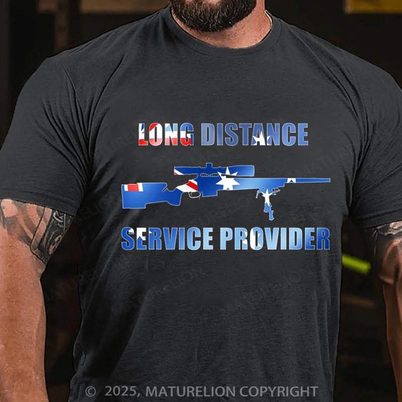 Maturelion Men's T-shirt Long Distance Service Provider Cotton T-shirt