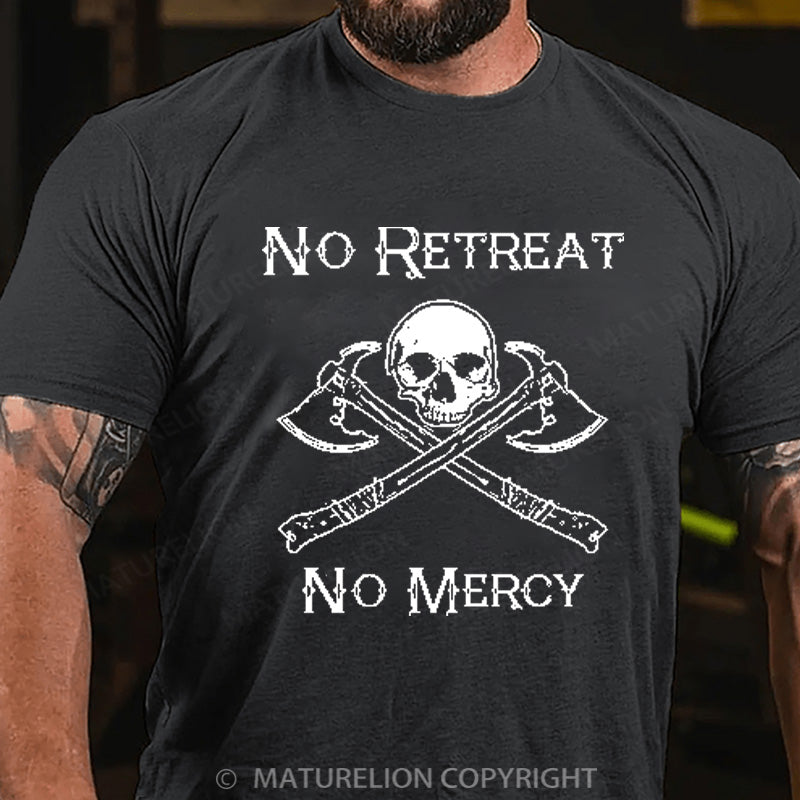 Maturelion Men's T-shirt No Retreat No Mercy Cotton T-shirt