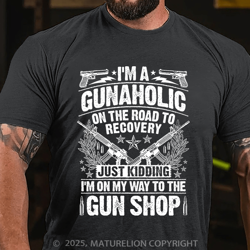 Maturelion Men's T-Shirt Gunaholic Cotton T-Shirt