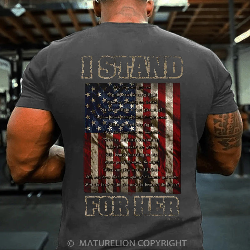 Maturelion Men's T-shirt I Stand For Her Cotton T-shirt