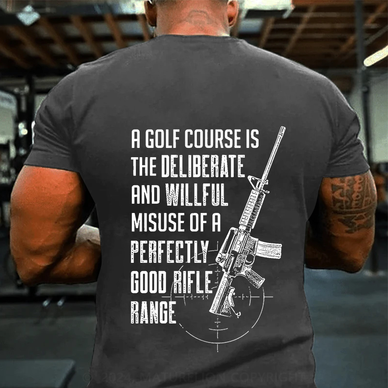 Maturelion Men's T-Shirt Patriotic Rifle Range M 0012 Cotton T-Shirt