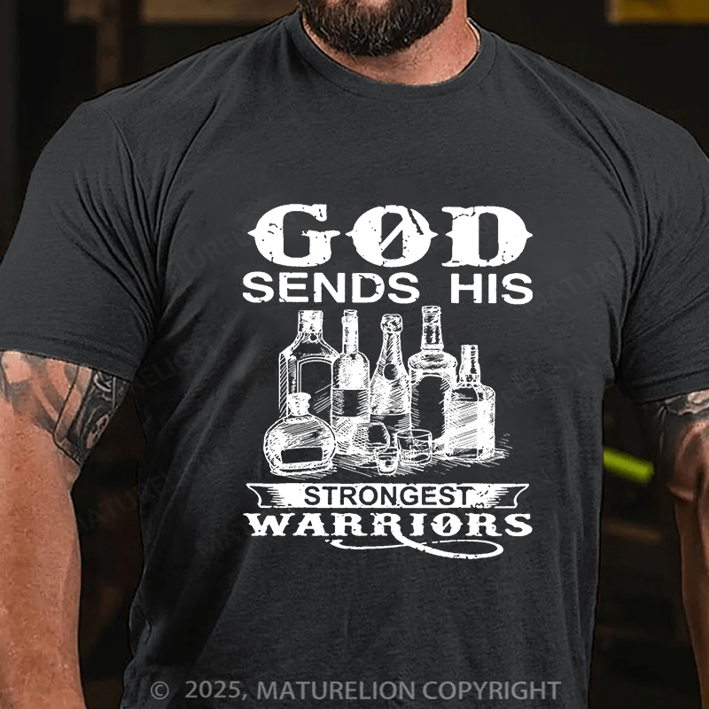 Maturelion Men's T-Shirt God Saves His Hardest Battles Cotton T-shirt