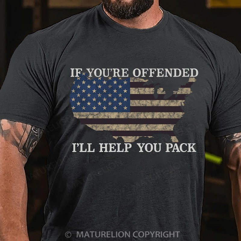 Maturelion Men's T-shirt Offended-I'll Help You Pack Adult Cotton T-shirt