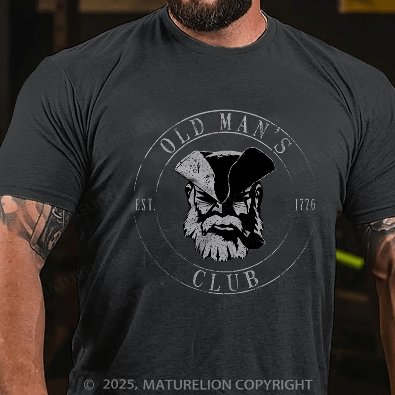 Maturelion Men's T-shirt Old Man's Club Older I Get Cotton T-shirt