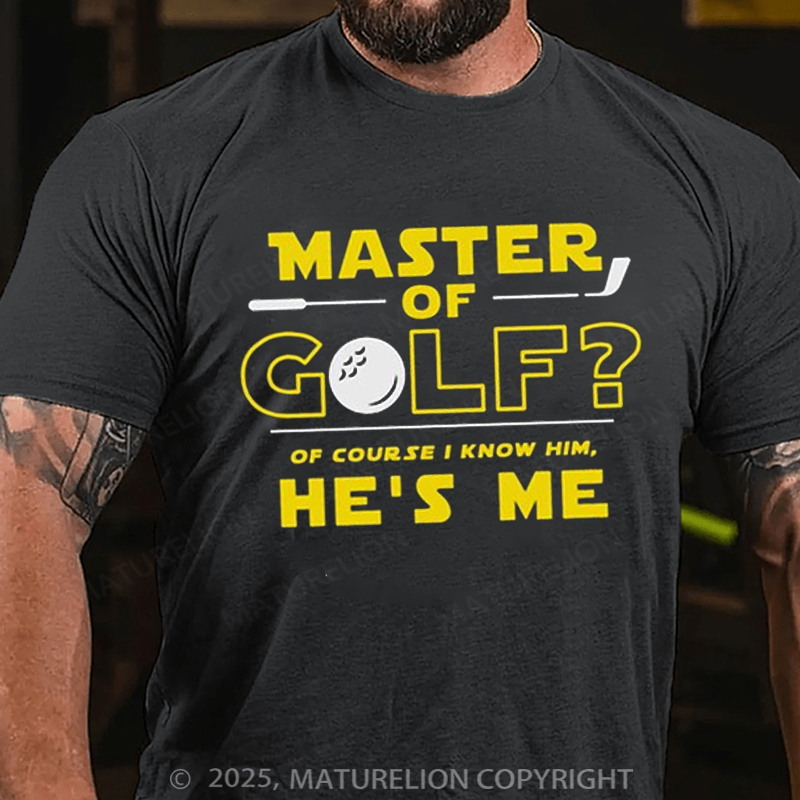 Maturelion Men's T-Shirt Master of Golf Cotton T-shirt