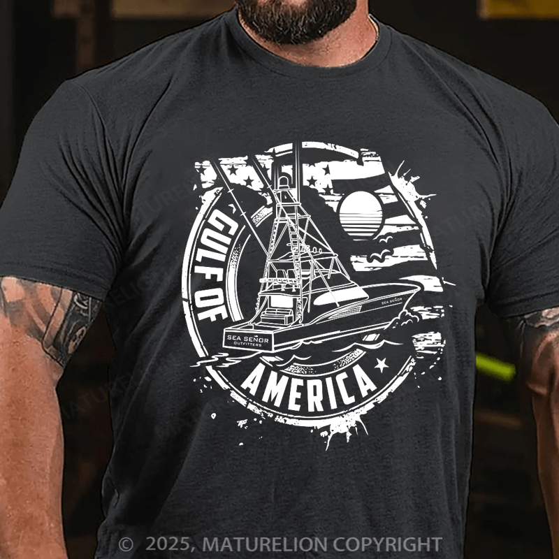 Maturelion Men's T-shirt Gulf-of-America Cotton T-shirt
