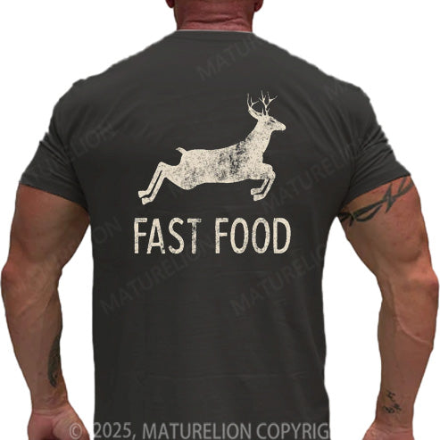 Maturelion Men's T-shirt Fast Food Cotton T-shirt