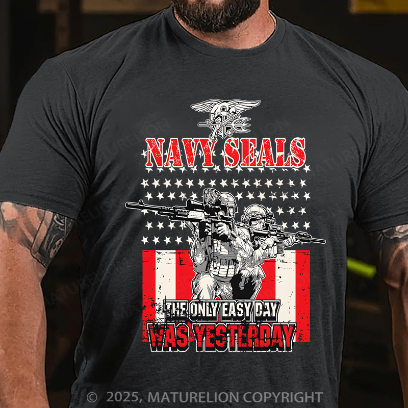 Maturelion Men's T-shirt Navy Seals Póster Navy Seals T-shirt Cotton T-shirt