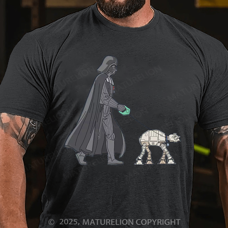 Maturelion Men's T-Shirt Darth Vader AT-AT Walker Cotton T-Shirt