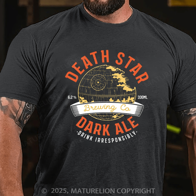 Maturelion Men's T-Shirt Death Star Cotton T-Shirt