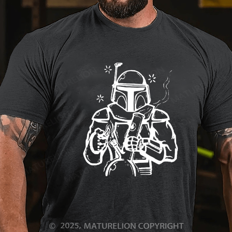 Maturelion Men's T-Shirt Vader Took A Sip Cotton T-Shirt