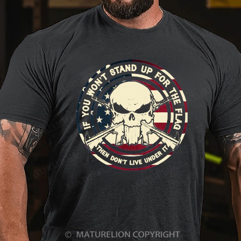 Maturelion Men's T-shirt Skull Veteran Cotton T-shirt