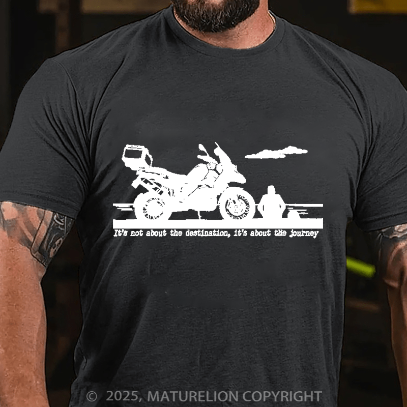 Maturelion Men's T-Shirt Moto Adventure Cotton T-Shirt