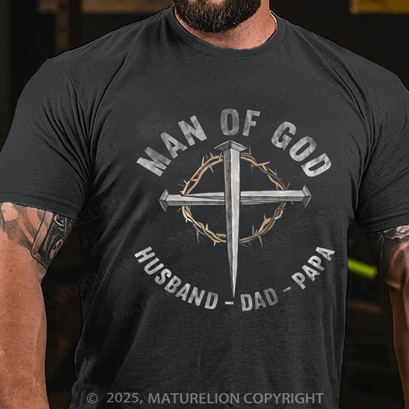 Maturelion Men's T-shirt Man Of God Father's Day T-shirt