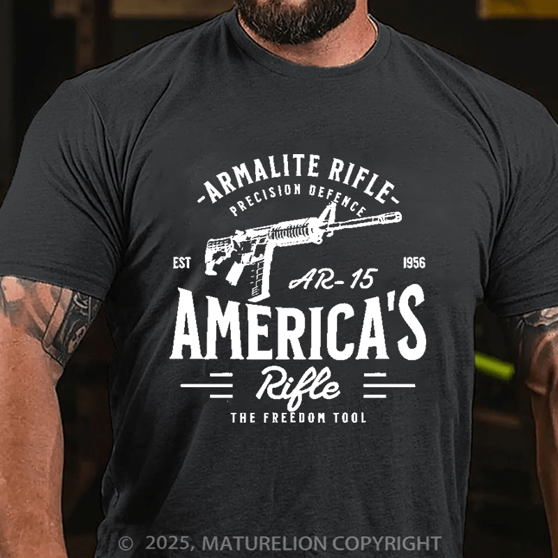 Maturelion Men's T-Shirt Second Amendment AR-15 Cotton T-Shirt