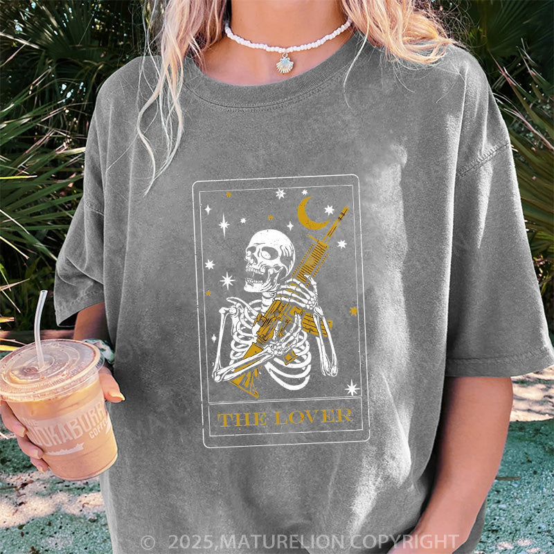 Maturelion Women's T-shirt Lover Tarot DTG Washed T-shirt