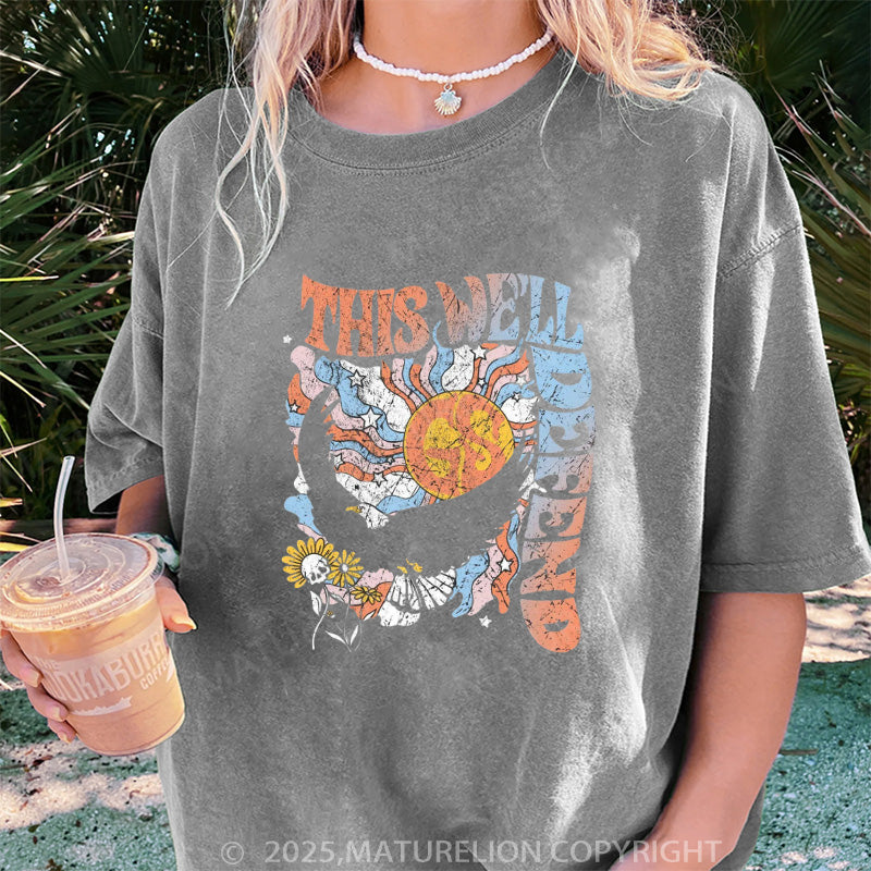 Maturelion Women's T-shirt Trippy Eagle Everyday DTG Washed T-shirt