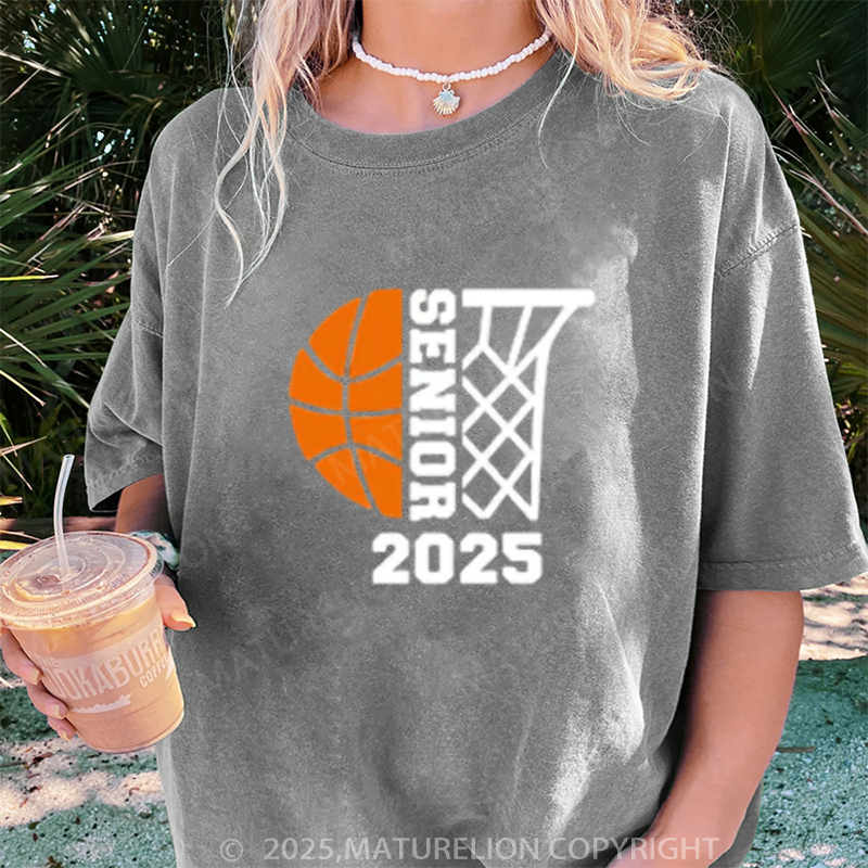 Maturelion Women's T-shirt Senior Basketball DTG Washed T-shirt