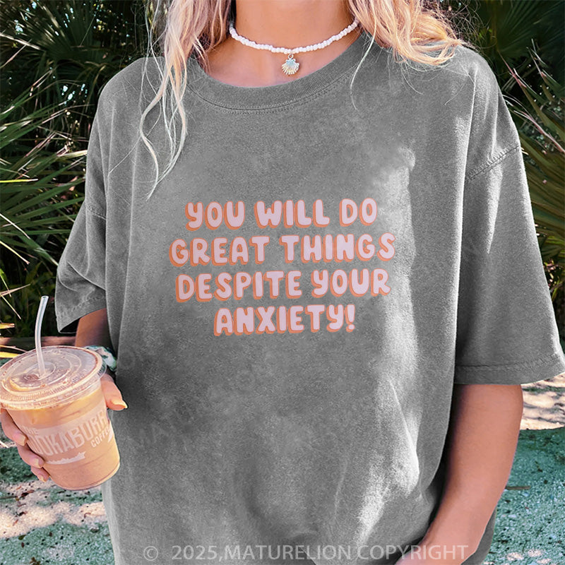 Maturelion Women's T-shirt You Will Do Great Things DTG Washed T-shirt